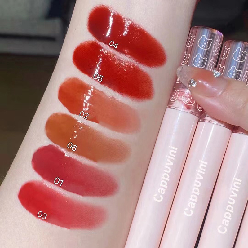 ลิปกลอสเนื้อฉ่ำวาวสีแดงเชอร์รี - Lip Tint Korean บทวิจารณ์และราคา